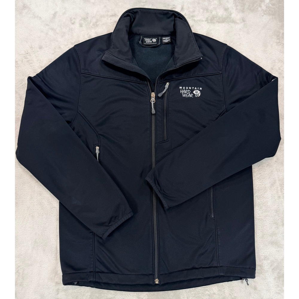 Mountain Hardwear Mens Full Zip Softshell Fleece Jacket Black Small